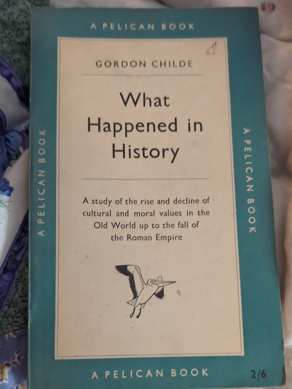 What Happened in History by Gordon Childe — Teal and Cream Decorative Book
